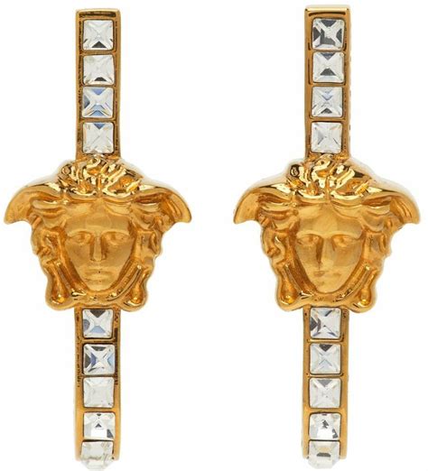 versace white gold earrings|versace gold earrings price.